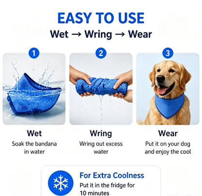 2026 Reusable PVA Pet Cooling Bandana Instant Cooling Neck Wrap for Dogs Cats Summer Outdoor Travel Ice Pack OEM