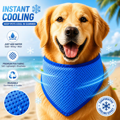 2026 Reusable PVA Pet Cooling Bandana Instant Cooling Neck Wrap for Dogs Cats Summer Outdoor Travel Ice Pack OEM