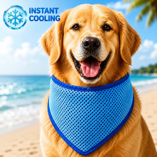 2026 Reusable PVA Pet Cooling Bandana Instant Cooling Neck Wrap for Dogs Cats Summer Outdoor Travel Ice Pack OEM