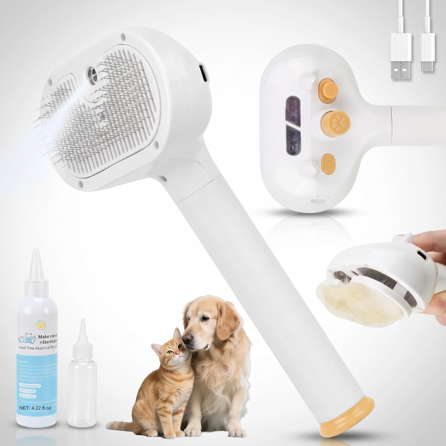 SteamGlide™ - Pet Steam Brush